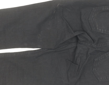 Women's Black Skinny Jeans UK 6P Ankle Zip