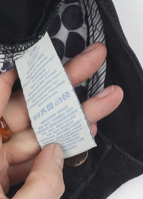 Women's Black Skinny Jeans UK 6P Ankle Zip