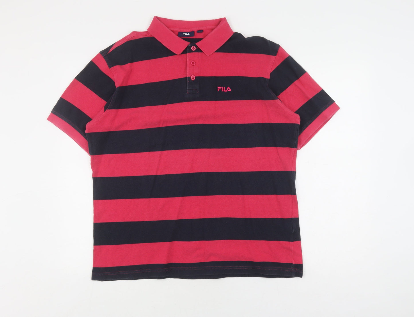 Fila Men's XL Multicoloured Striped Polo Shirt