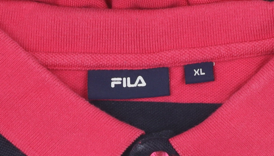 Fila Men's XL Multicoloured Striped Polo Shirt