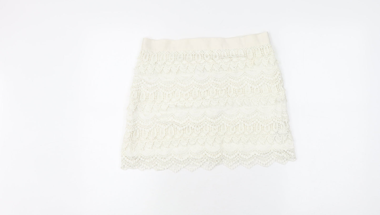 Next Women's Ivory Lace Skirt, Size 10, Summer Fashion