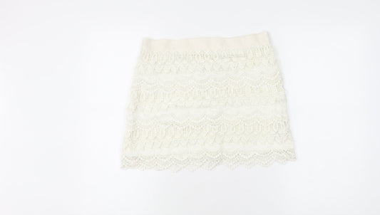 Next Women's Ivory Lace Skirt, Size 10, Summer Fashion
