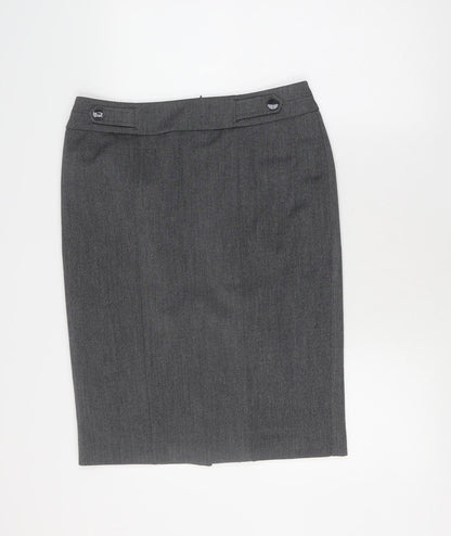 Debenhams Women's Grey Petite Pencil Skirt Size 12