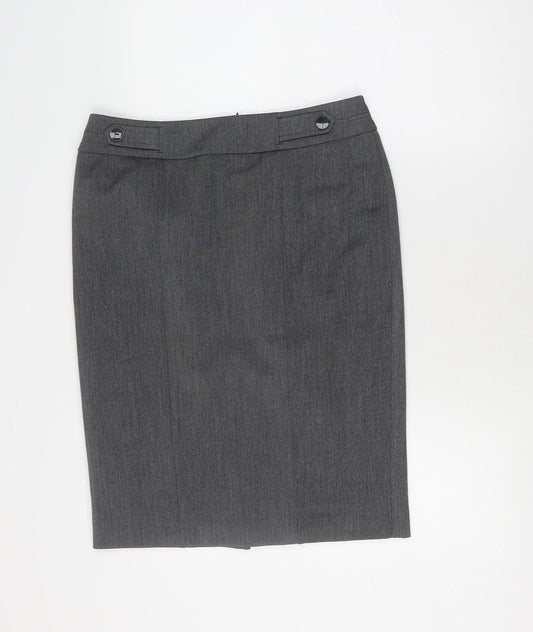 Debenhams Women's Grey Petite Pencil Skirt Size 12