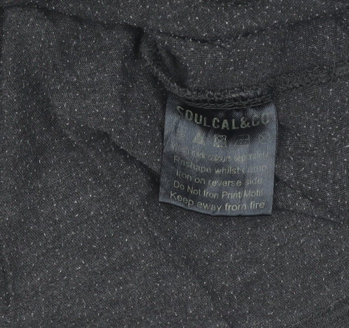 SoulCal & Co Men's Black V-Neck T-Shirt Size S