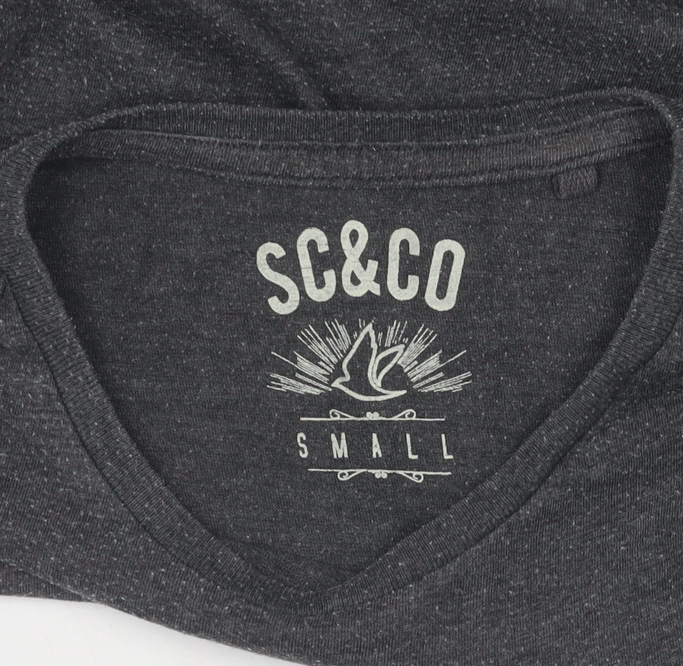 SoulCal & Co Men's Black V-Neck T-Shirt Size S