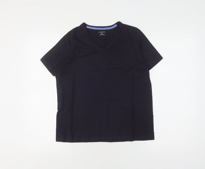 Lands' End Women Black XS V-Neck T-Shirt