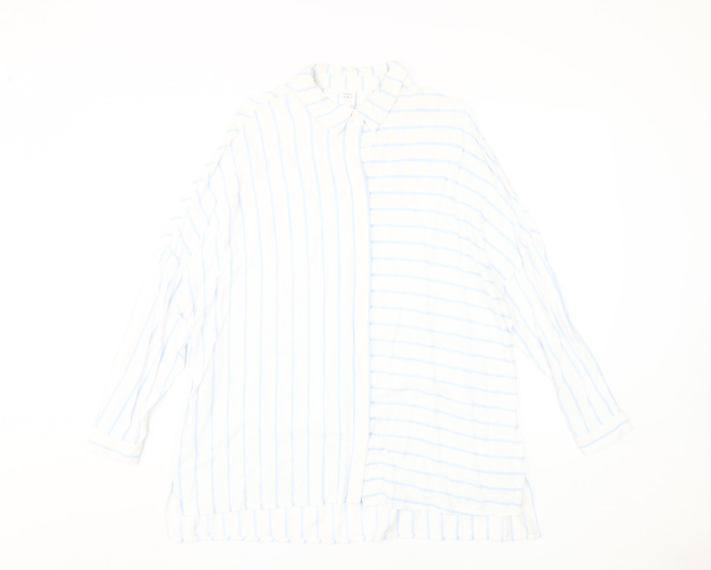 Womens UK Size 12 John Lewis & Partners White Basic Button-Up