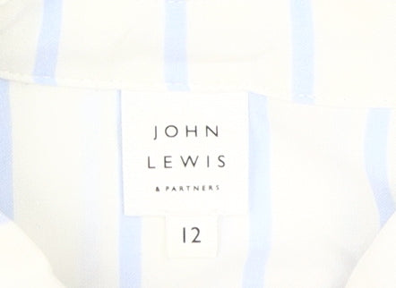 Womens UK Size 12 John Lewis & Partners White Basic Button-Up