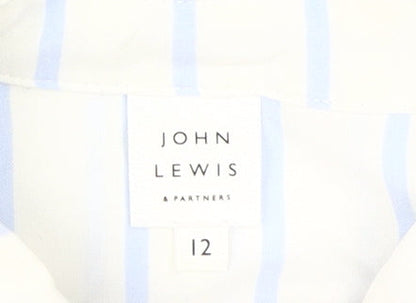 Womens UK Size 12 John Lewis & Partners White Basic Button-Up