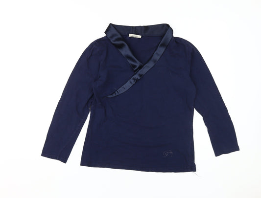 Temperley London Women's Blue Wrap Blouse, Size S