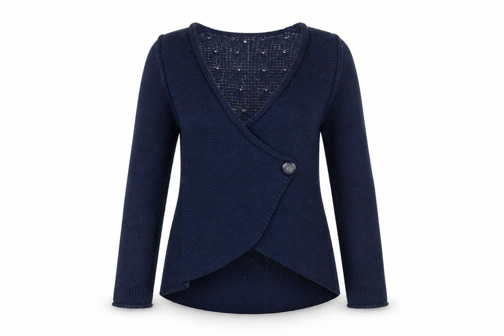 Womens UK Size M Per Una Blue Wrap Jumper