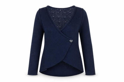 Womens UK Size M Per Una Blue Wrap Jumper