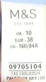 Marks and Spencer Women's Blue Blouse, Size 10