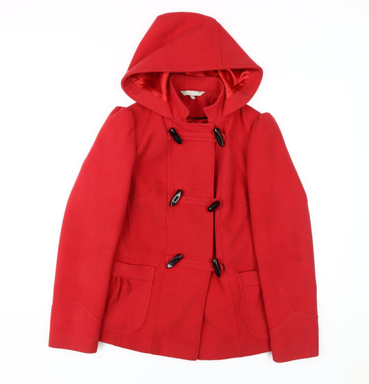 Red Herring Women's Red Hooded Parka Coat Size 12