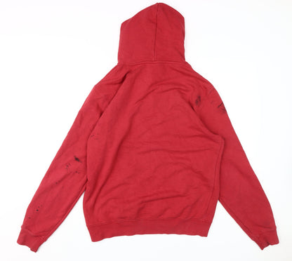 Mens UK Size L Champion Red Pullover Hoodie