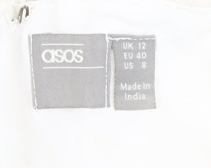 ASOS Women's Ivory Off-Shoulder Bodycon Dress Size 12