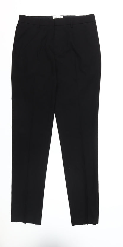 River Island Men's Black Straight Trousers, Size 32, Formal