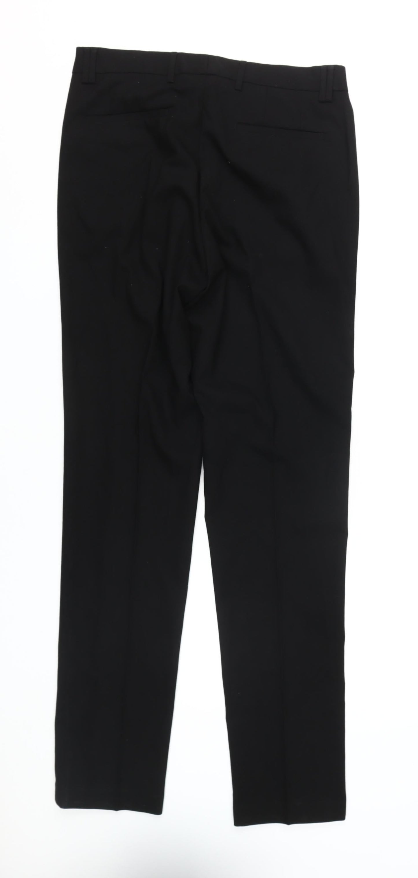 River Island Men's Black Straight Trousers, Size 32, Formal