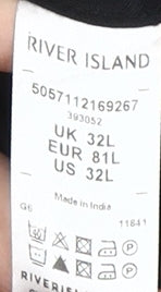 River Island Men's Black Straight Trousers, Size 32, Formal