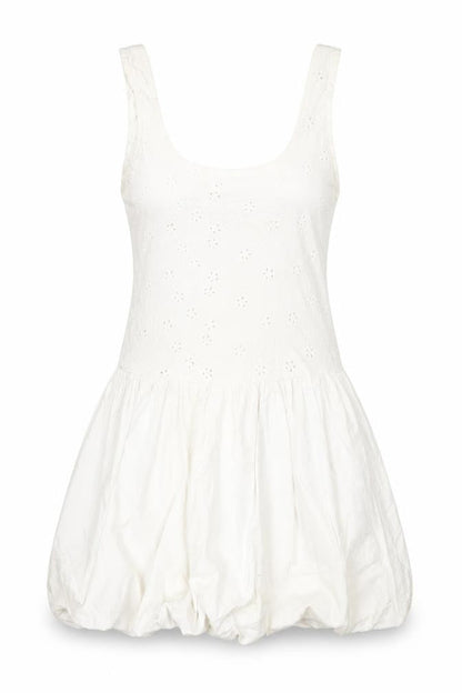 Zara Women's White Cotton Fit & Flare Dress M
