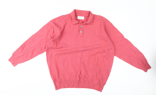 Womens UK Size L United Colors of Benetton Pink Henley Jumper