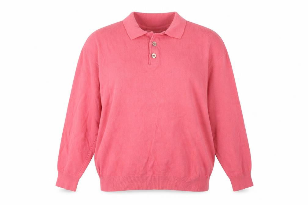 Womens UK Size L United Colors of Benetton Pink Henley Jumper