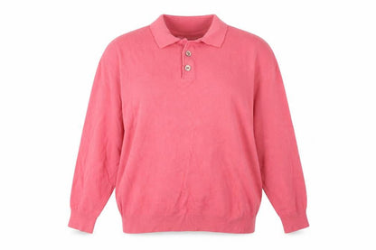 Womens UK Size L United Colors of Benetton Pink Henley Jumper