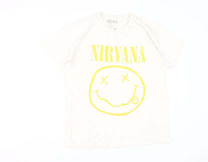 Nirvana Men's White Medium Band Graphic T-Shirt