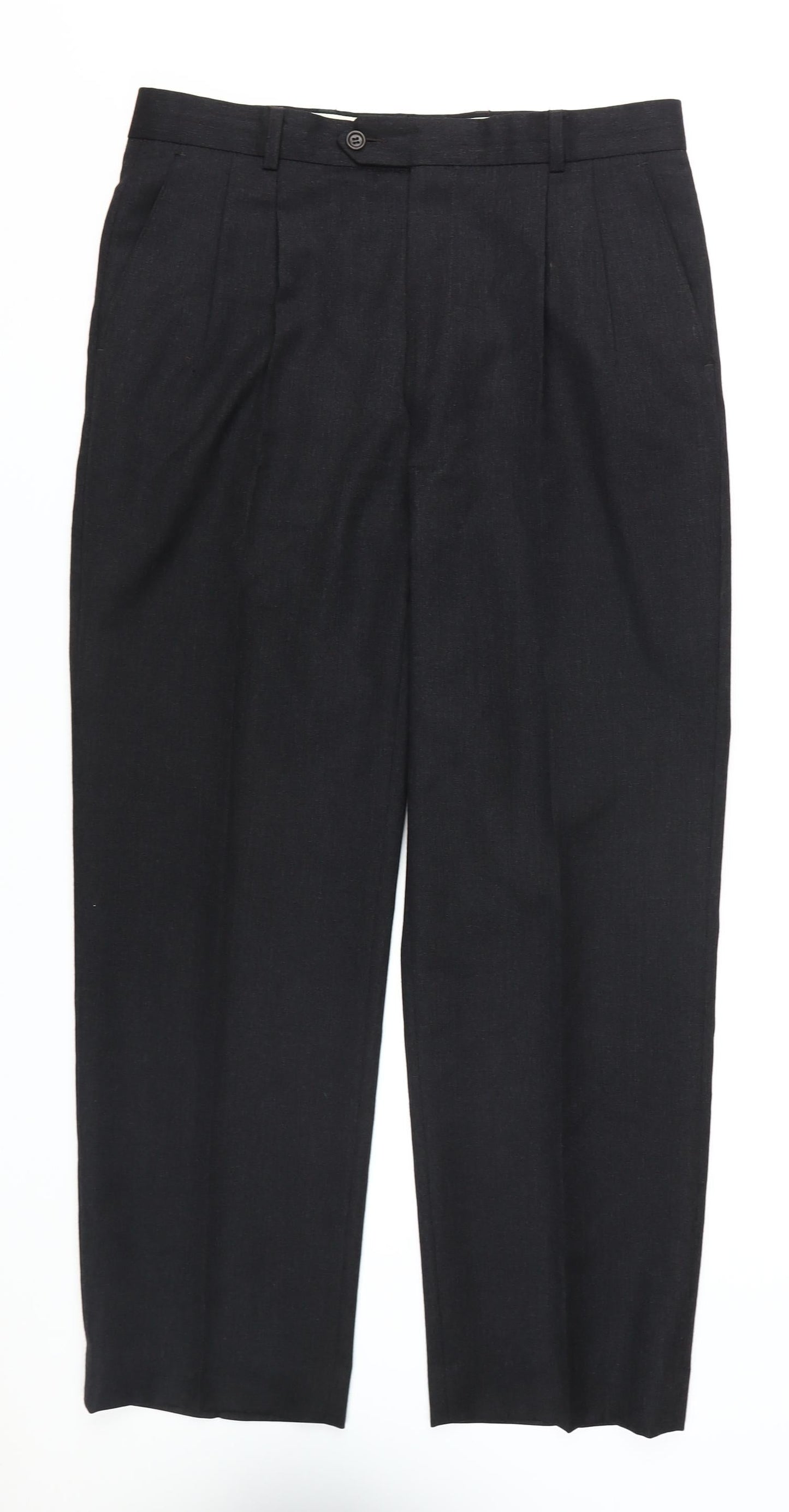 Greenwoods Men's Black Dress Pants Size 34 Regular Fit