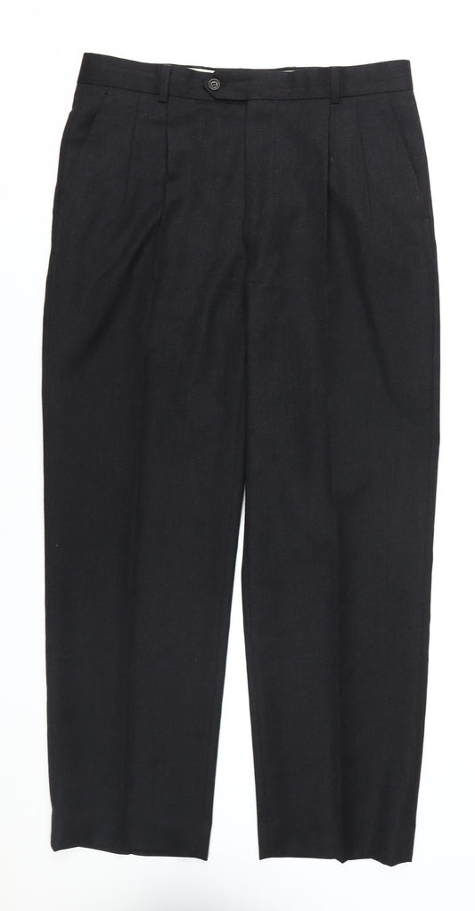 Greenwoods Men's Black Dress Pants Size 34 Regular Fit