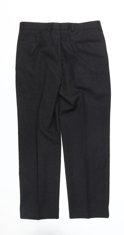 Greenwoods Men's Black Dress Pants Size 34 Regular Fit