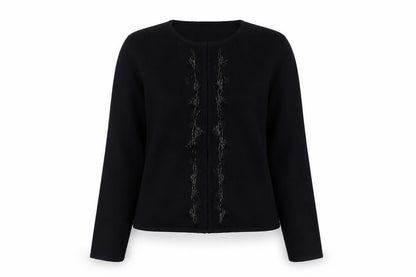 Womens UK Size 12 AMARANTO Black Cardigan Jumper