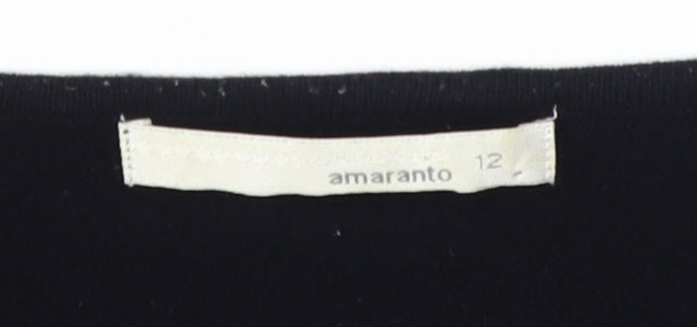 Womens UK Size 12 AMARANTO Black Cardigan Jumper