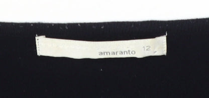Womens UK Size 12 AMARANTO Black Cardigan Jumper