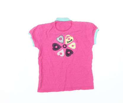 Seasalt Nippers Girls Pink Polo Shirt 7 Years
