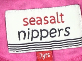 Seasalt Nippers Girls Pink Polo Shirt 7 Years