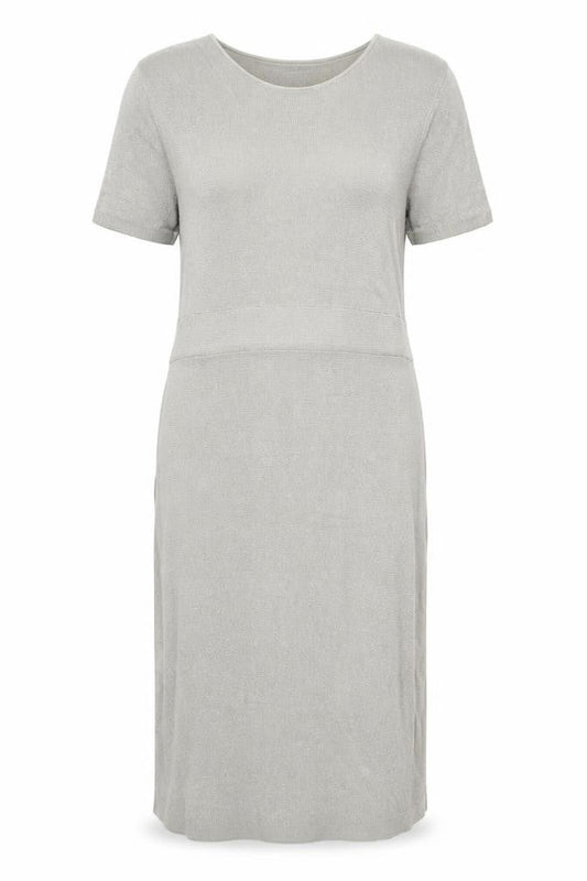 Front view of COS Women's Beige Knit V-Neck Dress - M