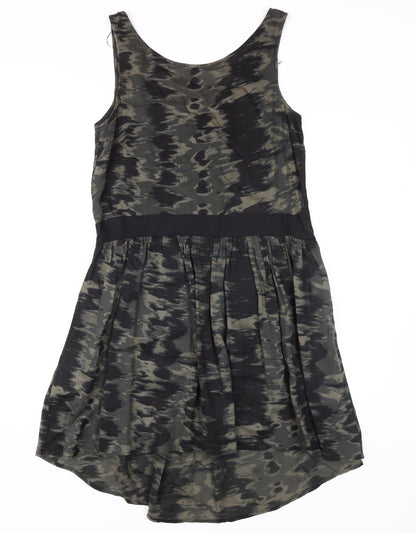 Mango Women’s Black A-Line Dress Size 4 Camouflage