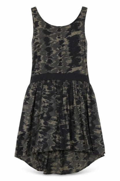 Mango Women’s Black A-Line Dress Size 4 Camouflage