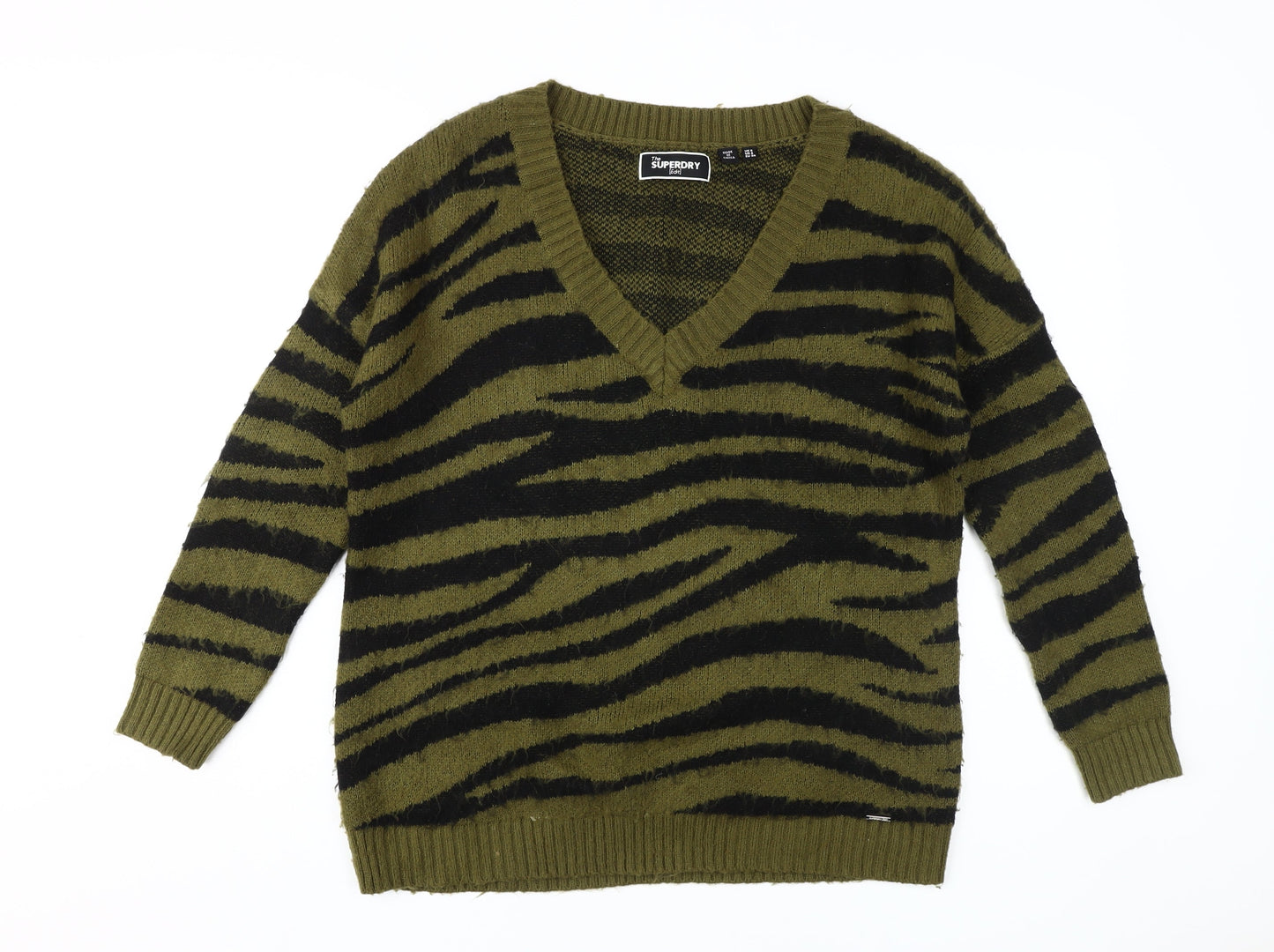 Womens UK Size 8 Superdry Green Pullover Jumper