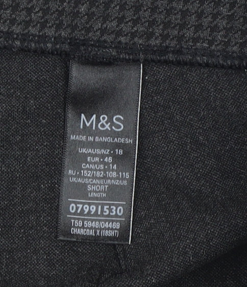 Womens UK Size 18 Marks and Spencer Regular Fit Casual Black Trousers