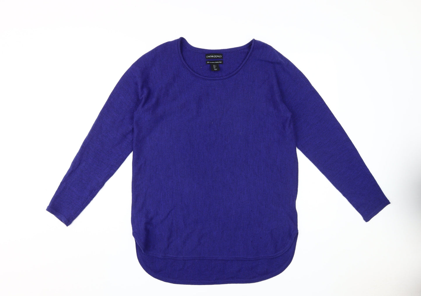 Cynthia Rowley Women's Purple Merino Wool Pullover L