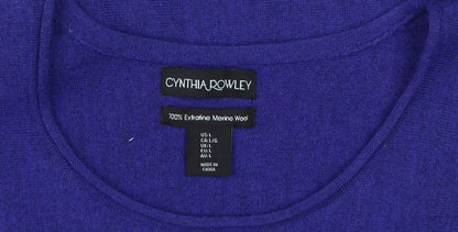 Cynthia Rowley Women's Purple Merino Wool Pullover L