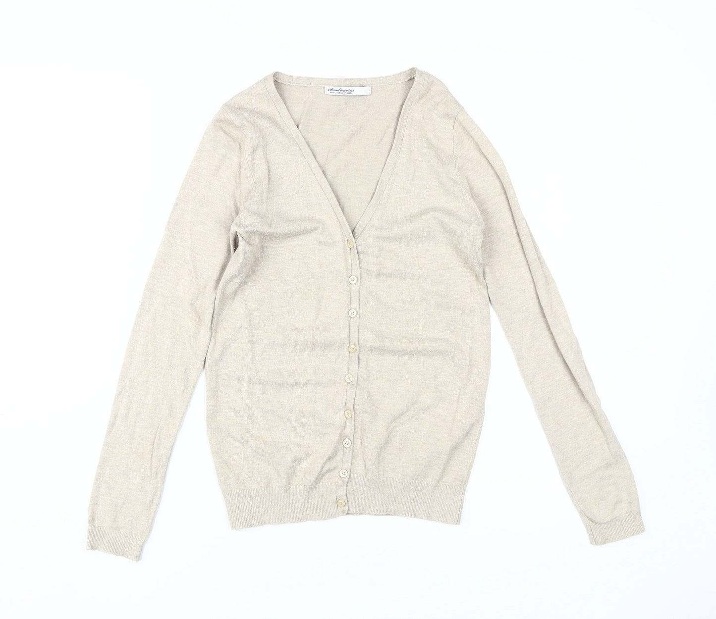 Womens UK Size L Stradivarius Beige Cardigan Jumper