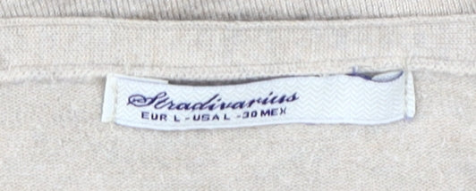 Womens UK Size L Stradivarius Beige Cardigan Jumper