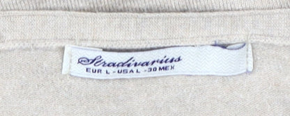 Womens UK Size L Stradivarius Beige Cardigan Jumper