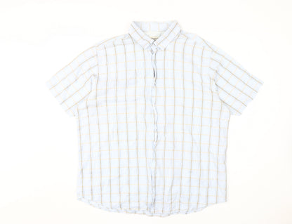 Rocha.John Rocha Men's White Check Short Sleeve Shirt 2XL