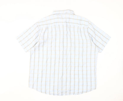 Rocha.John Rocha Men's White Check Short Sleeve Shirt 2XL