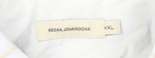 Rocha.John Rocha Men's White Check Short Sleeve Shirt 2XL